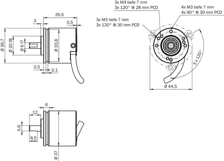 Image du produit Sick Codeur incrémental, 500 ppr, signal HTL, type solide, 6mm Shaft (Kit électronique)
