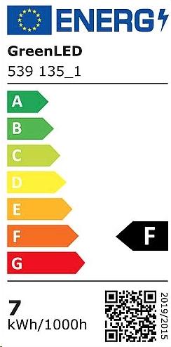 Etichetta energetica Greenled Lampada LED di linea S14d L300mm 6,5W 550lm 2700K (S14d, 6.50 W, 550 lm, 1 x, F)
