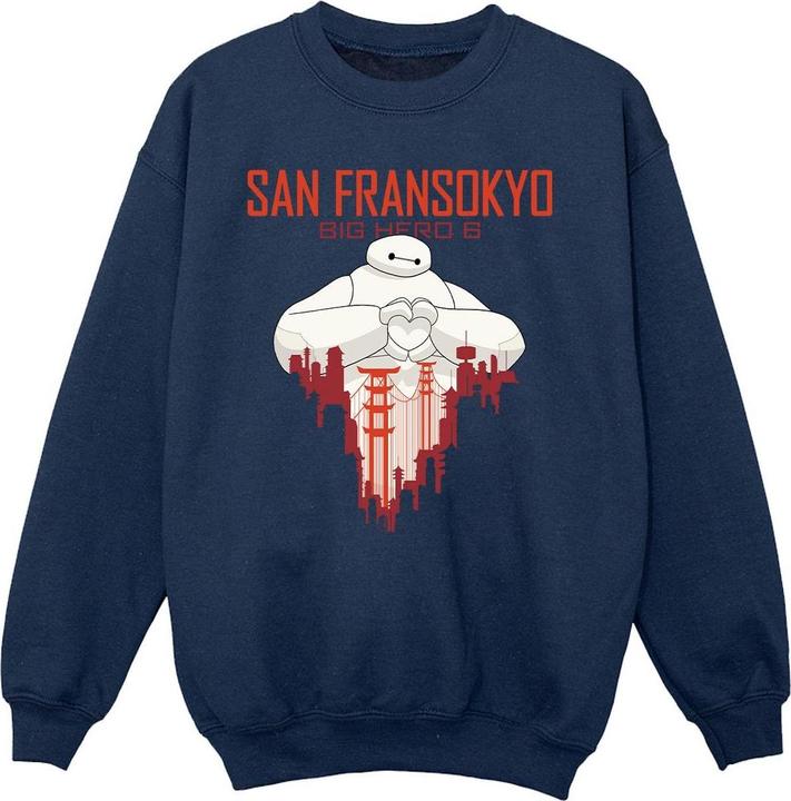 Actual product image Disney Girls Big Hero 6 Baymax San Fransokyo Heart Sweatshirt (140, 146)
