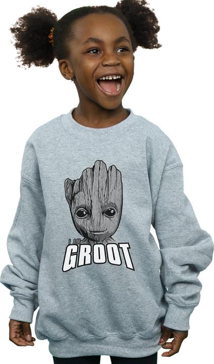 Actual product image Girls Guardians Of The Galaxy Groot Face Sweatshirt (128)