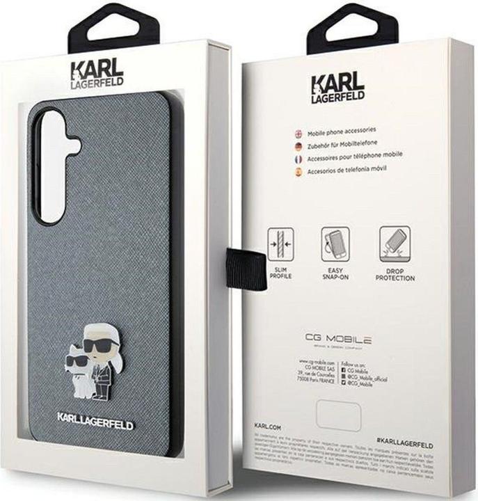 Image du produit Karl Lagerfeld KLHCMPSAKCMPG + S926 hardcase szary/grey Saffiano Karl & Choupette Metal Pin (Samsung Galaxy S24+)