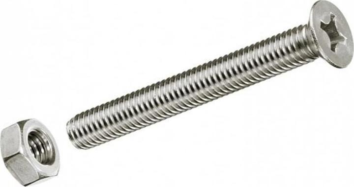 Produktbild Krafter Metrische Schrauben M 3 x 20 mm mit Muttern Edelstahl, 10 St (10 Schrauben pro Stück)