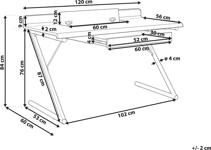 Produktbild Beliani Schreibtisch weiss / heller Holzfarbton 120 x 60 cm Schublade FOCUS (120 x 60 x 84 cm)