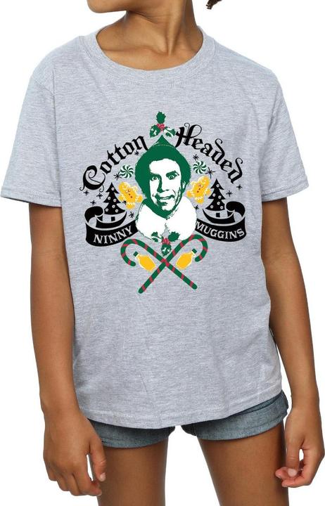 Actual product image Elf Girls Cotton Headed Ninny Muggins Cotton T-Shirt (140, 146)