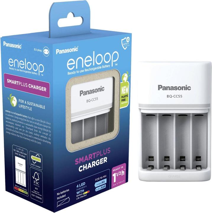 Panasonic eneloop Smart & Quick Charger BQ-CC55E (1 pcs., AA, AAA, Chargers without battery)
