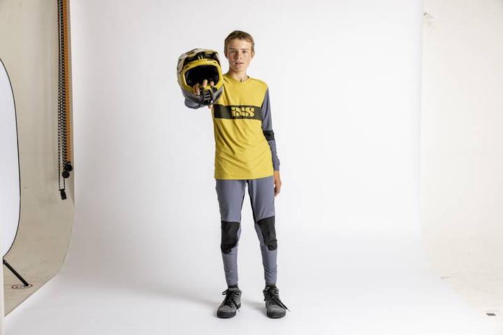 Actual product image iXS Trigger EVO Kids Long Sleeve Jersey - Acacia / Charcoal (S)