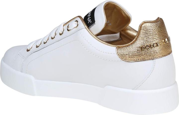 Produktbild Dolce & Gabbana portofino sneakers white and gold with dg logo (38)