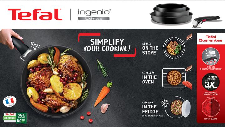 Immagine prodotto Tefal Ingenio Ultimate (28 cm, Set di pentole e padelle da cucina, Alluminio)