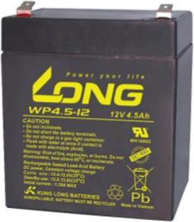 Long WP4.5-12 WP4.5-12 Lead-acid battery 12 V 4.5 Ah lead-fleece (AGM) (W x H x D) 90 x 10 (12 V, 4500 mAh)