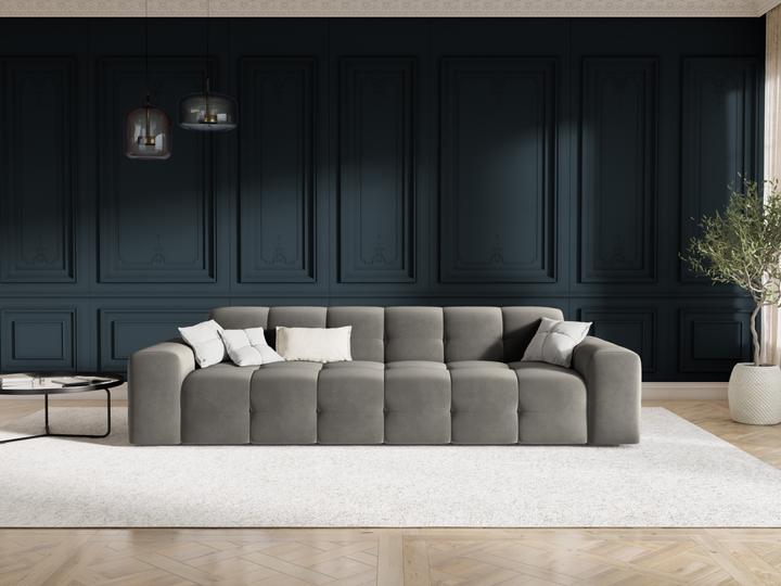 Actual product image Micadoni Velvet Sofa, "Kendal", 4 Seats, 255x103x79Made in Europe (2 person sofa, 3-seater, 4-seater)