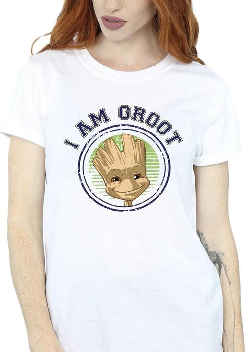 Actual product image Guardians of the Galaxy Womens/Ladies Groot Varsity Cotton Boyfriend T-Shirt (3XL)