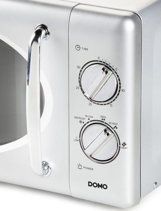 Produktbild Domo Mikrowelle DO3020 20Liter silber mit Auftaufunktion, 700Watt und Timer (20 l)