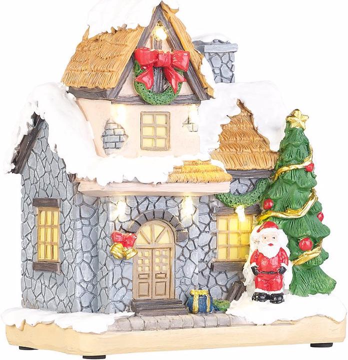 Produktbild Infactory Deko-Weihnachtshaus mit Santa Claus