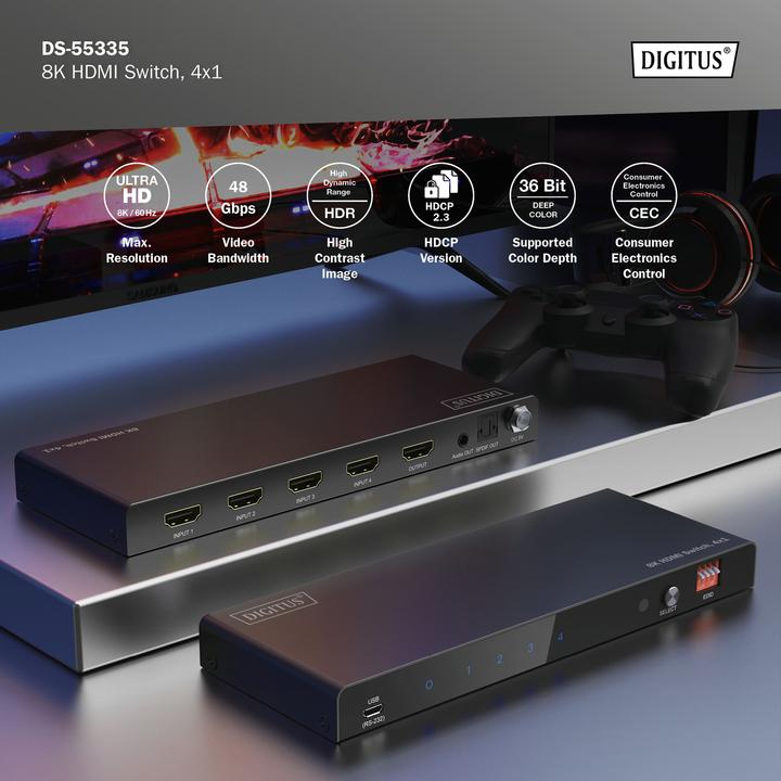 Produktbild Digitus 8K HDMI Switch, 4x1