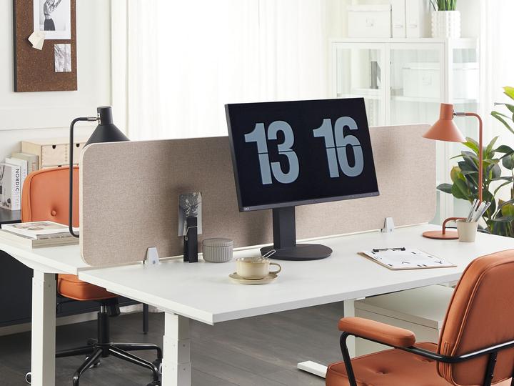 Actual product image Beliani Desk divider beige 160 x 40 cm WALLY