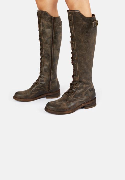 Produktbild Felmini Gredo A425, der hohe Biker-Schnürstiefel von, ist aus Glattleder mit einem Finish aus Vintag (38)