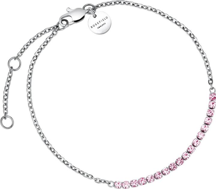 Rosefield Tennis Light Rose Bracelet Silver Armband (19.50 cm, Rhodium platziertes Edelstahl 316L)