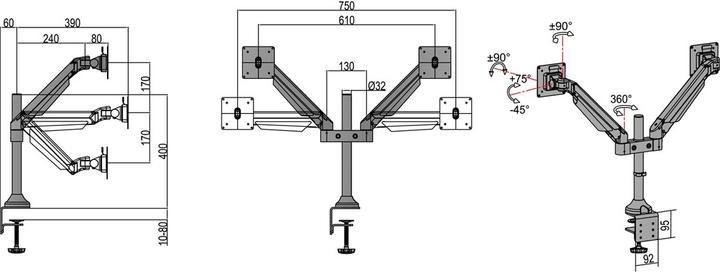 Produktbild Multibrackets MB Gasliftarm HD (Tisch, 32")
