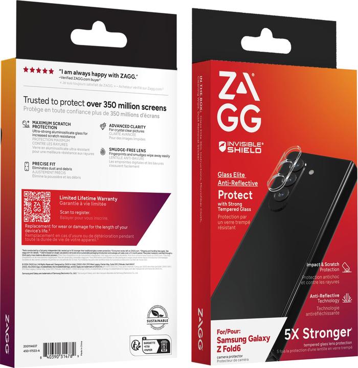 Produktbild Zagg Glass Elite (1 Stück, Samsung Galaxy Z Fold6)