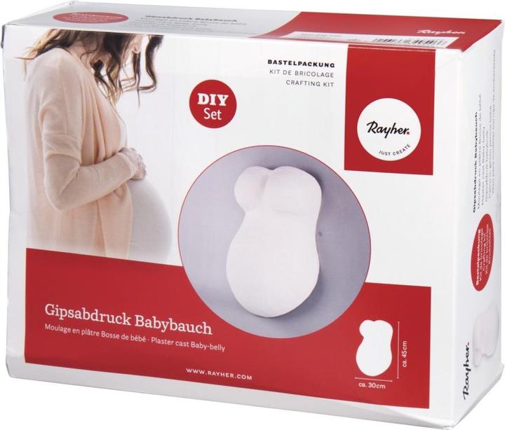 Rayher Craft kit: plaster cast baby bump, 1 set