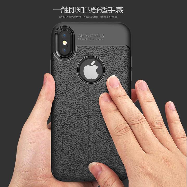 Actual product image Cadorabo TPU Cover Faux Leather Structure (Apple iPhone X)