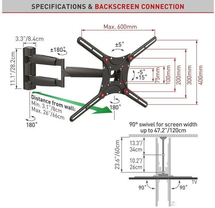 Image du produit Barkan WH 443 (Mur, 75", 43 kg)
