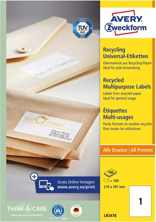 Image du produit Avery Recyclage des étiquettes universelles