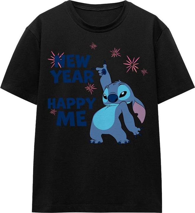 Actual product image Lilo & Stitch Unisex Adult New Year, Happy Me T-Shirt (S)