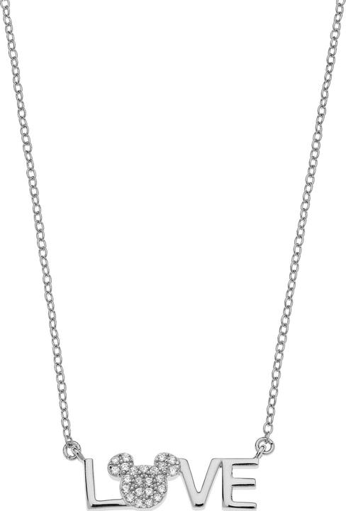Actual product image Disney Necklace Mickey Mouse LOVE, 925 Sterling Silver (925 silver, 35 - 40.5 cm)