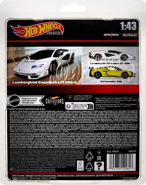 Productafbeelding Hot Wheels Premium 1:43 schaal Lamborghini Countach LPI 800-4