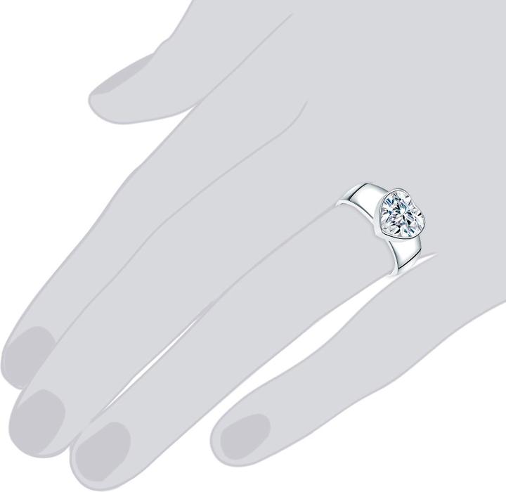 Actual product image Rafaela Donata Ladies heart sterling silver cubic zirconia silver - 3868 (60, 925 Silver)