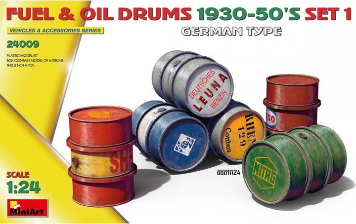 Actual product image 1:24 German petrol and oil barrels 1930-1950