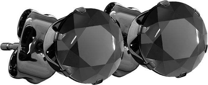 Produktbild Star Piercing Ohrstecker schwarz mit rundem Kristall schwarz (ohne Messing, Chirurgenstahl 316L)