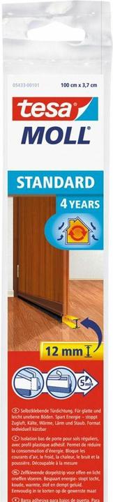 tesa tesamoll STANDARD door sealing strip, self-adhesive door seal for smooth floors