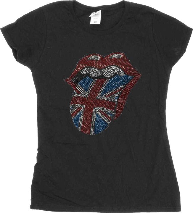 Actual product image The Rolling Stones Womens/Ladies Classic Union Jack Diamante Logo T-Shirt (XXL)