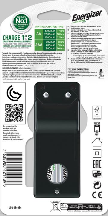 Produktbild Energizer Recharge Mini (2 Stk., AA, 2000 mAh, Ladegerät inkl. Akku)