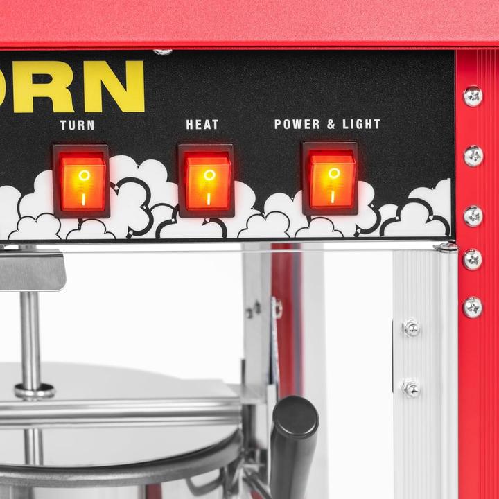 Actual product image Royal Catering Small Popcorn Machine - 1600 W, stainless steel, tempered glass and Teflon