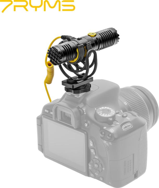 Actual product image 7Ryms Two-way Bi-directional Mini Shotgun Microphone (For 3.5mm TRS Interface Camera)