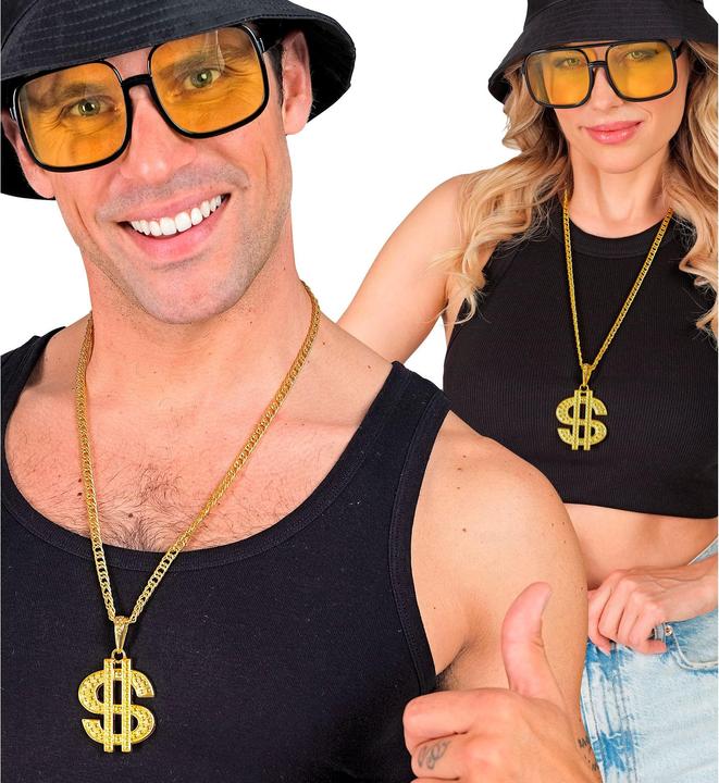 Actual product image Widmann DOLLAR KETTE hochwertige Kette & Anhänger 70 cm.