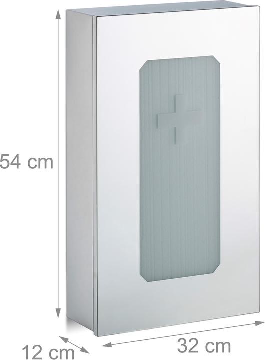 Actual product image Relaxdays Medicine Cabinet, 2 Compartments (32 x 12 x 54 cm)