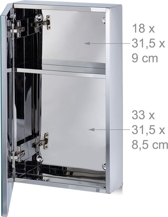 Actual product image Relaxdays Medicine Cabinet, 2 Compartments (32 x 12 x 54 cm)