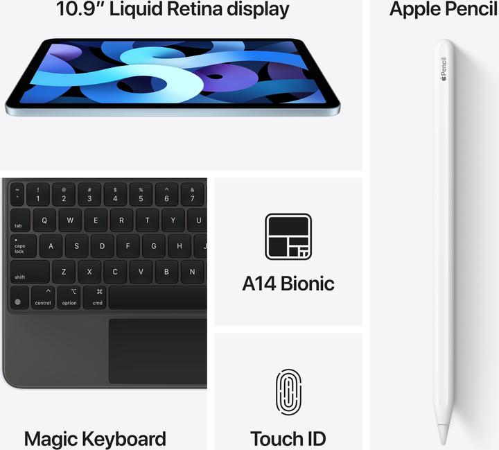 Produktbild Apple iPad Air 2020 (4. Gen) (4G, 10.90", 256 GB, Silver)