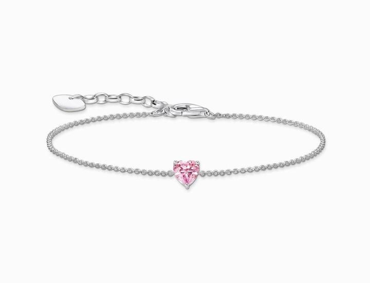 Actual product image Thomas Sabo Bracelet with pink zirconia heart silver (19 cm, 925 silver)