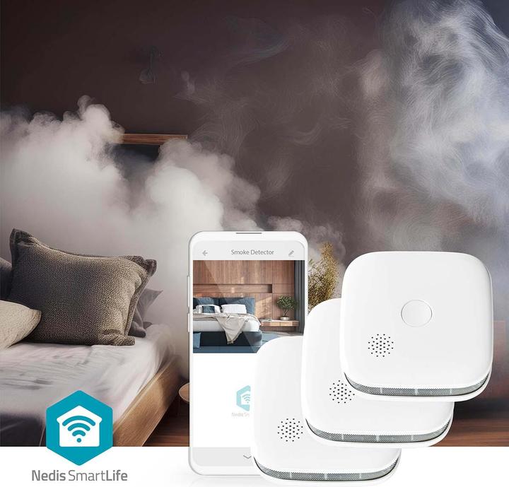 Image du produit Nedis Détecteur de fumée SmartLife | Wi-Fi | Fonctionne sur piles | Durée de vie du capteur : 10 ans | EN