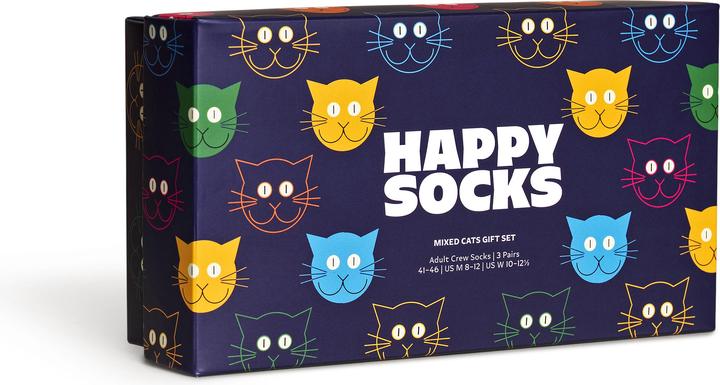 Immagine prodotto Happy Socks Set regalo gatto misto (confezione da 3, 36 - 40)