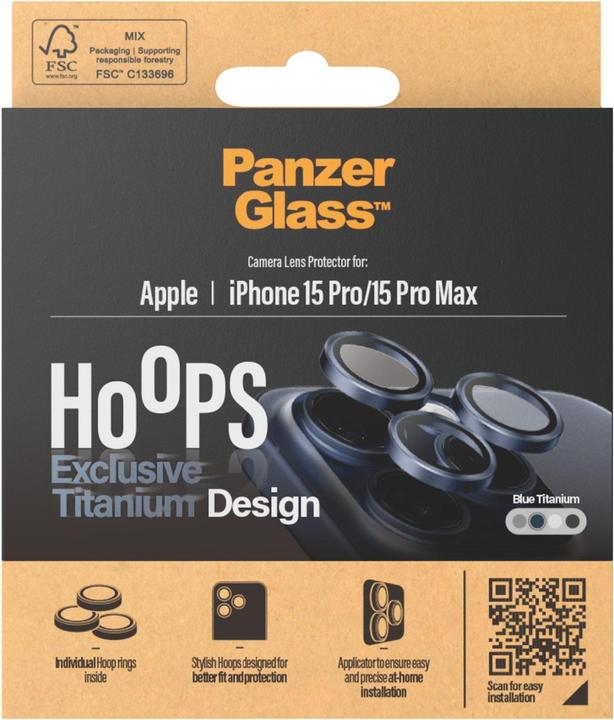 Produktbild PanzerGlass Hoops Camera Lens Protector (1 Stück, Apple iPhone 15 Pro Max, Apple iPhone 15 Pro)