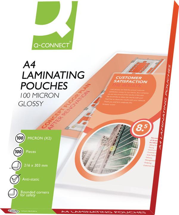 Q-Connect Laminierbeutel (A4, 100 Stück, 100 µm)
