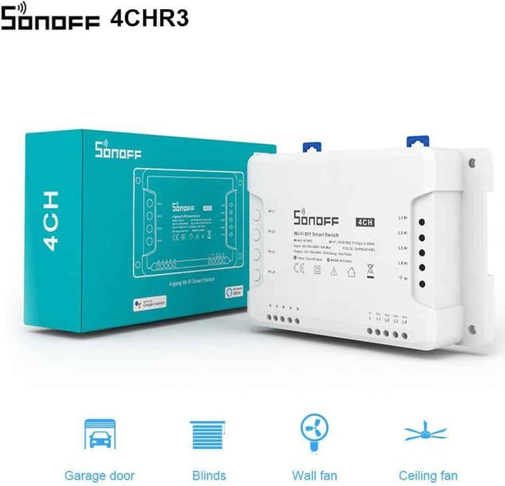 Actual product image Sonoff 4CHR3 - 4-gang Wi-Fi Smart Switch