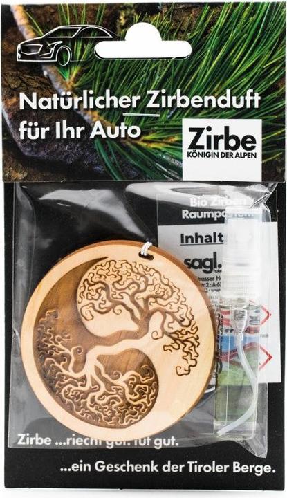 Image du produit ZNatur Bois d'Arolle Bois d'Arve Pendentif parfum de voiture Cadeau Décoration Arbre de vie Yin Yang avec