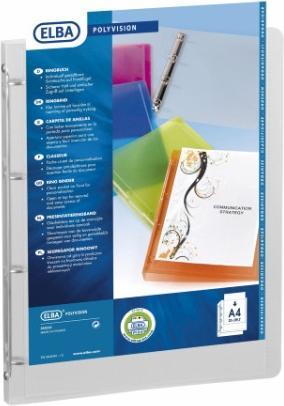 Produktbild Elba Oxford Kunststoff-Ringbuch polyvision DIN A4 4 Ring-Mechanik 3 cm breit Präsentations-Ordner Ring-Bu (A4, 30 mm, 1 Stück)